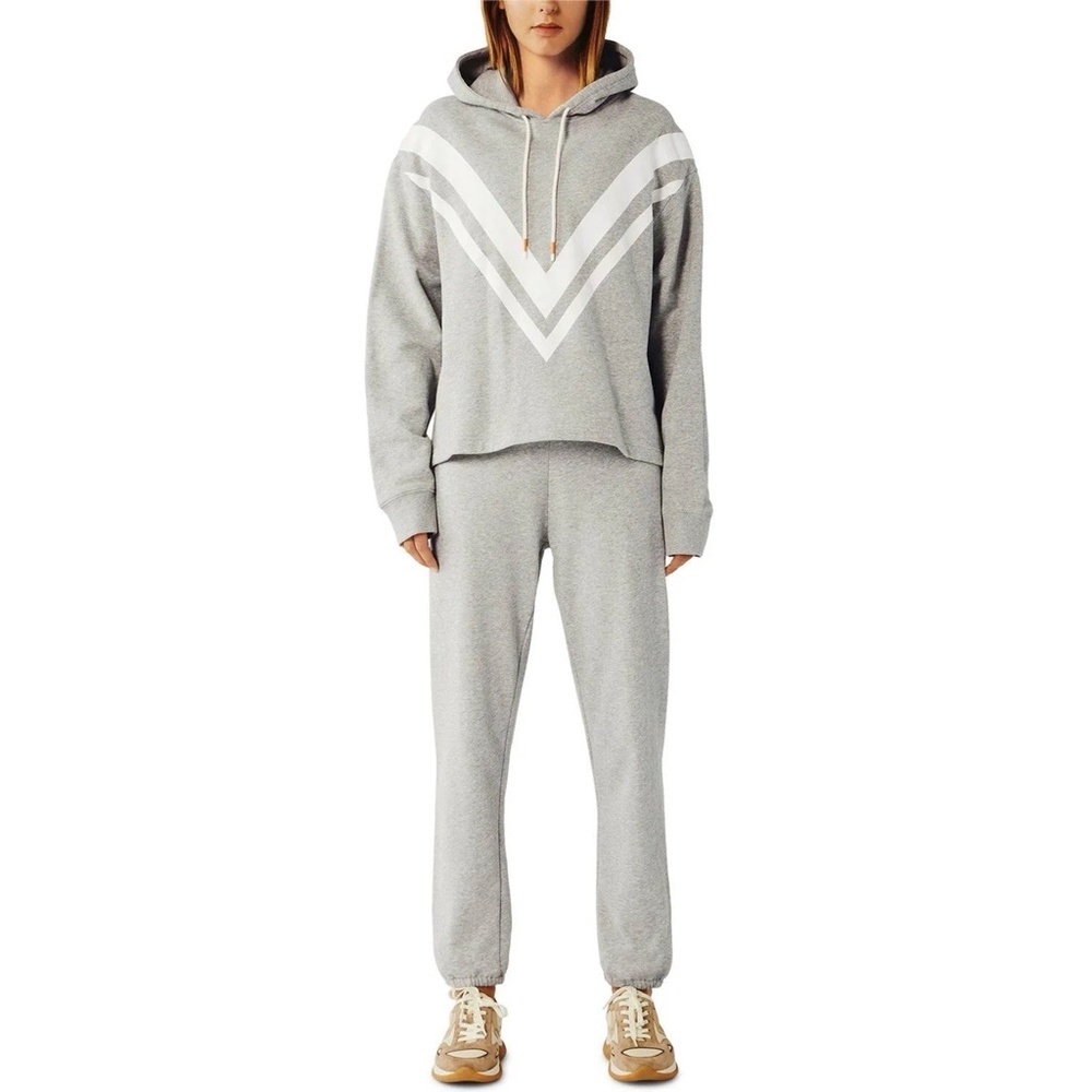 TORY SPORT by TORY BURCH | French Terry Chevron Sweatshirt in Grey | Size Small